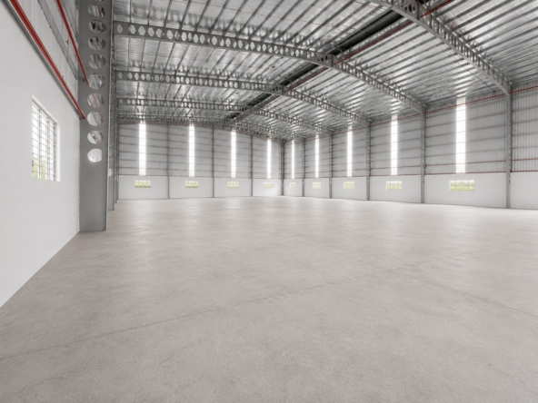 Senai Idaman detached factory for rent with 30,615 sq.ft. built-up area, 12-metre ceiling height and 1,200 Amp power supply.