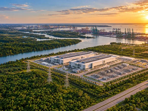 Artist's impression of a data centre campus on industrial land in Johor