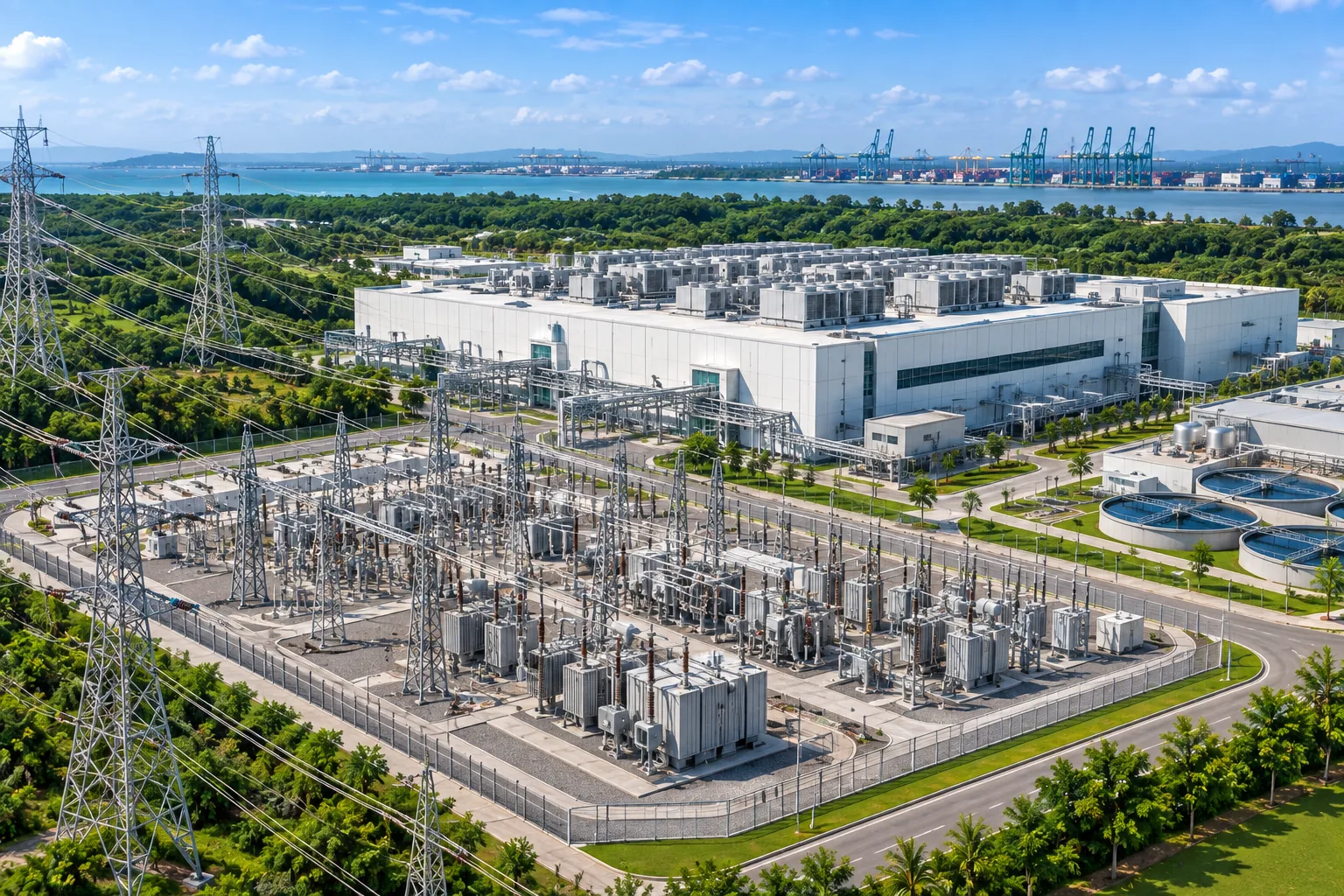 Data Centre Land in Johor: Why Investors Are Looking at Forest City Electrical substation and cooling water plant for a data centre in Johor