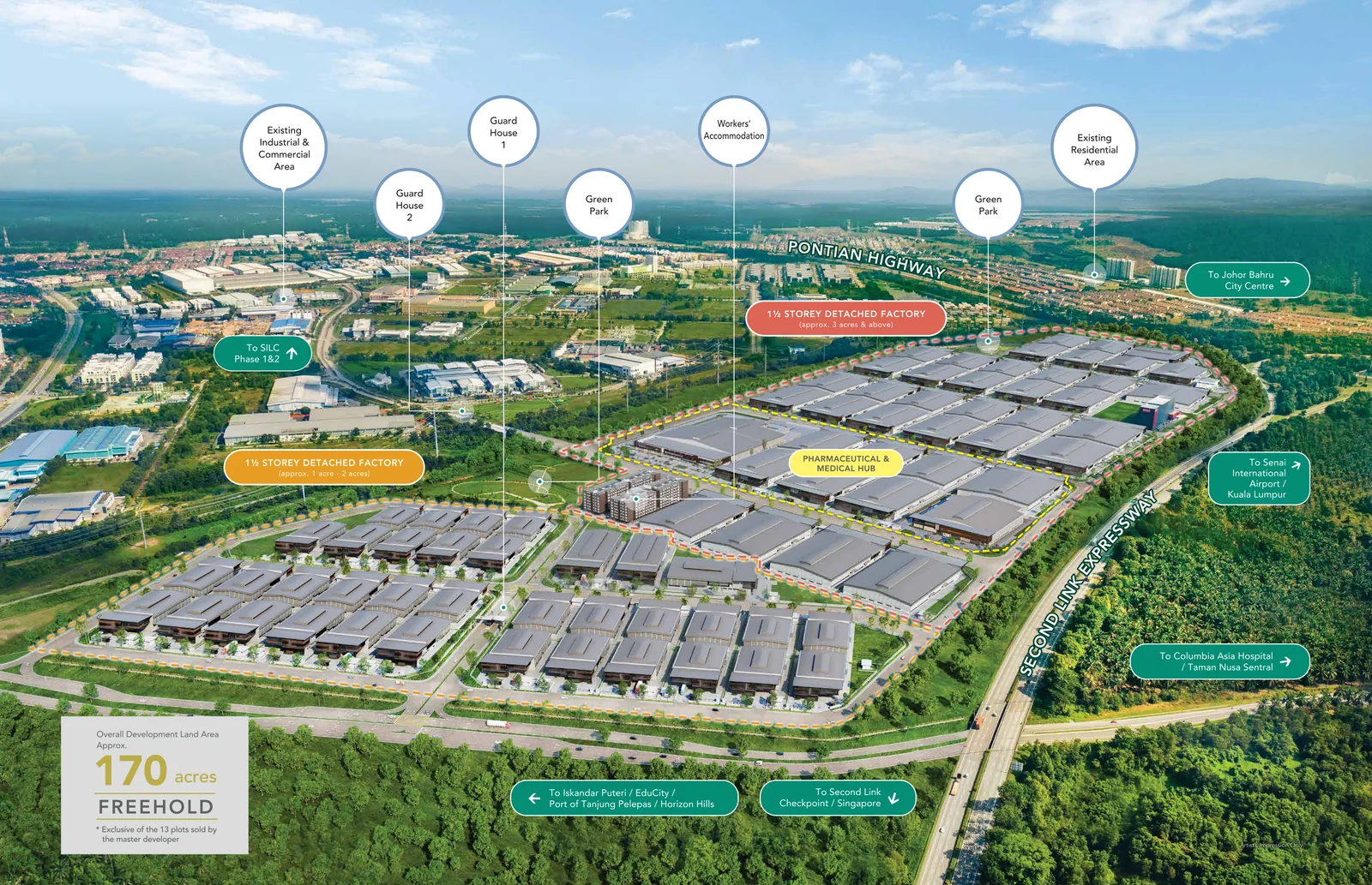 i-TechValley park layout Artist's impression of i-TechValley, Gelang Patah, with the Pharmaceutical and Medical Hub marked